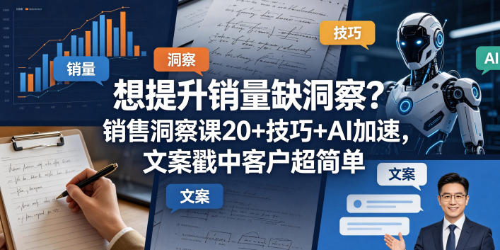想提升销量缺洞察?销售洞察课20+技巧+AI加速,文案戳中客户超简单【原创双语字幕】-蜗牛学社