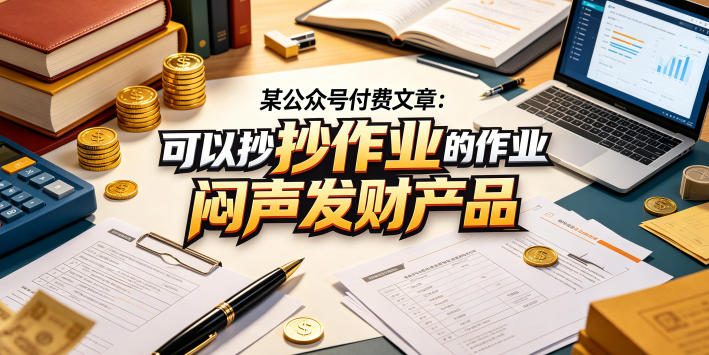 某公众号付费文章：可以抄作业的闷声发财产品-蜗牛学社