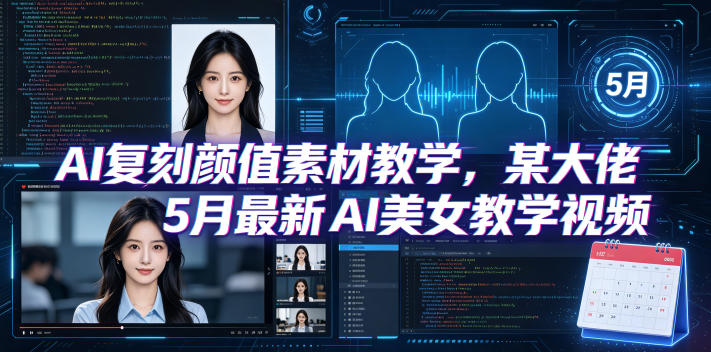 AI复刻颜值素材教学，某大佬5月最新AI美女教学视频，内含4月好物复刻教学-蜗牛学社