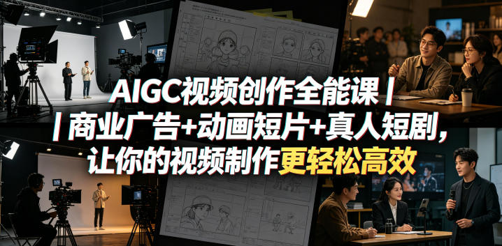 AIGC视频创作全能课｜商业广告+动画短片+真人短剧，让你的视频制作更轻松高效-蜗牛学社