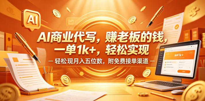 AI商业代写，賺老板的钱，一单1k+，轻松实现月入五位数，附免费接单渠道【揭秘】-蜗牛学社