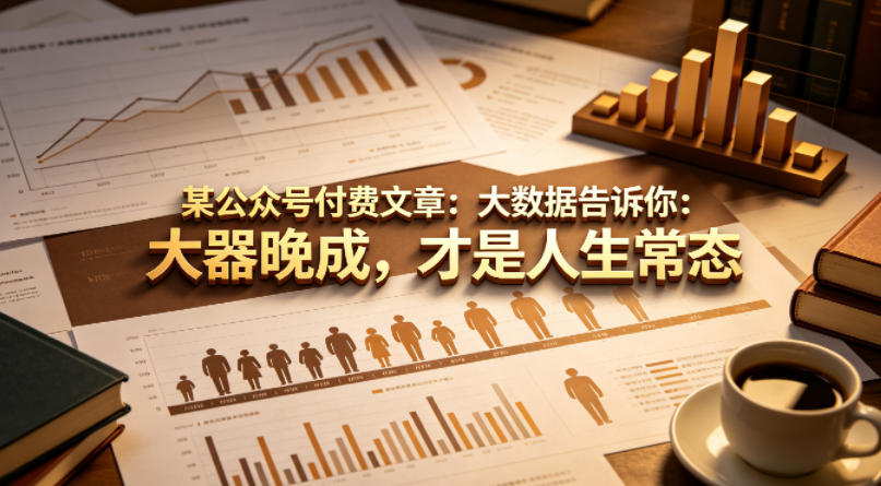 某公众号付费文章：大数据告诉你：大器晚成，才是人生常态-蜗牛学社