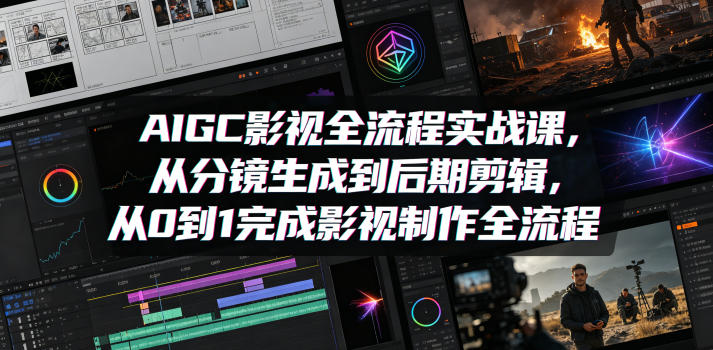 AIGC影视全流程实战课,从分镜生成到后期剪辑,从0到1完成影视制作全流程-蜗牛学社