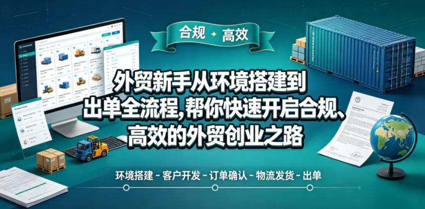 外贸新手从环境搭建到出单全流程，帮你快速开启合规、高效的外贸创业之路-蜗牛学社