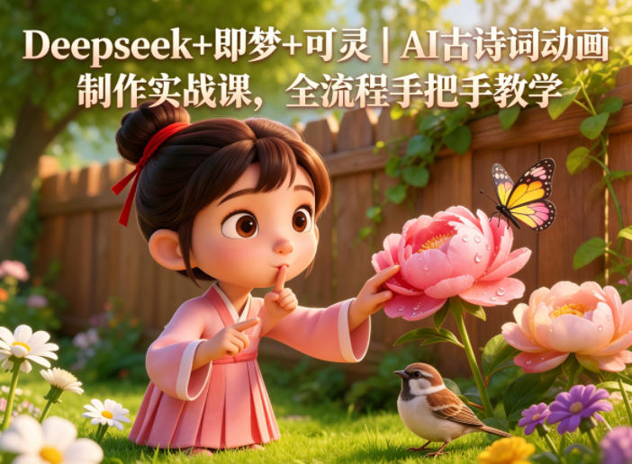 Deepseek+即梦+可灵｜AI古诗词动画制作实战课，全流程手把手教学-蜗牛学社