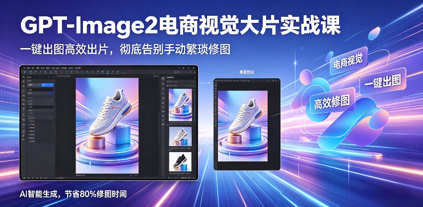 GPT-Image2电商视觉大片实战课，一键出图高效出片，彻底告别手动繁琐修图-蜗牛学社