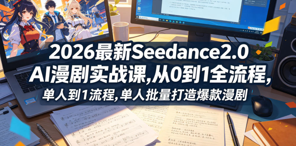 2026最新Seedance2.0 AI漫剧实战课,，从0到1全流程，单人批量打造爆款漫剧-蜗牛学社