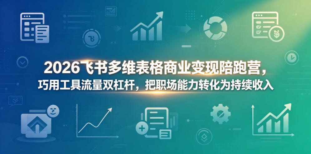 2026飞书多维表格商业变现陪跑营，巧用工具流量双杠杆，把职场能力转化为持续收入-蜗牛学社