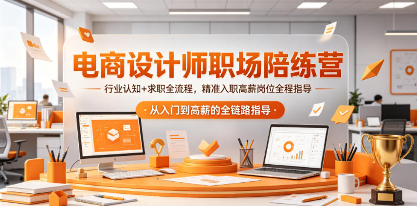 电商设计师职场陪练营，行业认知+求职全流程，精准入职高薪岗位全程指导-蜗牛学社