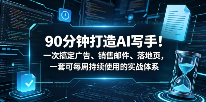 90分钟打造AI写手！一次搞定广告、销售邮件、落地页，一套可每周持续使用的实战体系【原创双语字幕】-蜗牛学社