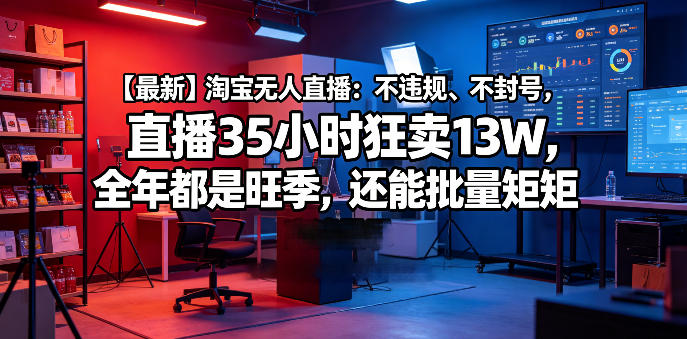 【最新】淘宝无人直播：不违规、不封号，直播35小时狂卖13W，全年都是旺季，还能批量矩阵操作【揭秘】-蜗牛学社