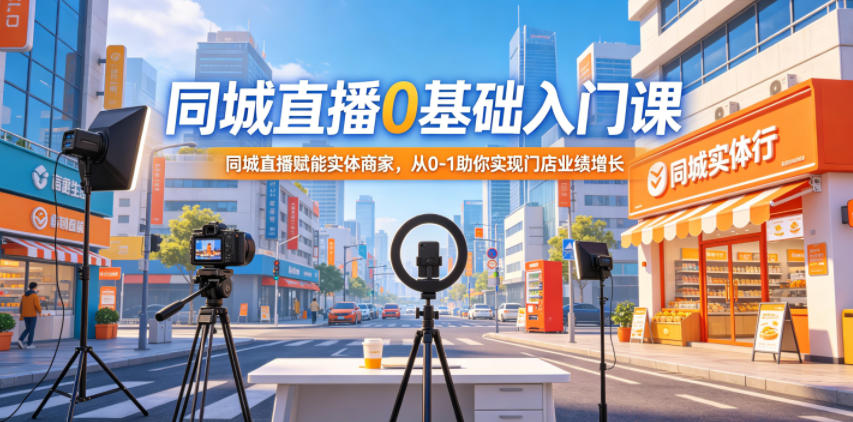 同城直播0基础入门课,同城直播赋能实体商家,从0-1助你实现门店业绩增长-蜗牛学社