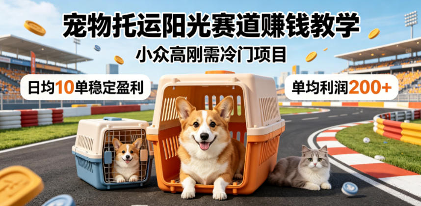 宠物托运阳光赛道賺钱教学,小众高刚需冷门项目,日均10单稳定盈利,单均利润200+-蜗牛学社