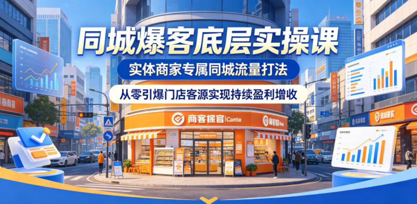 同城爆客底层实操课,实体商家专属同城流量打法,从零引爆门店客源实现持续盈利增收-蜗牛学社