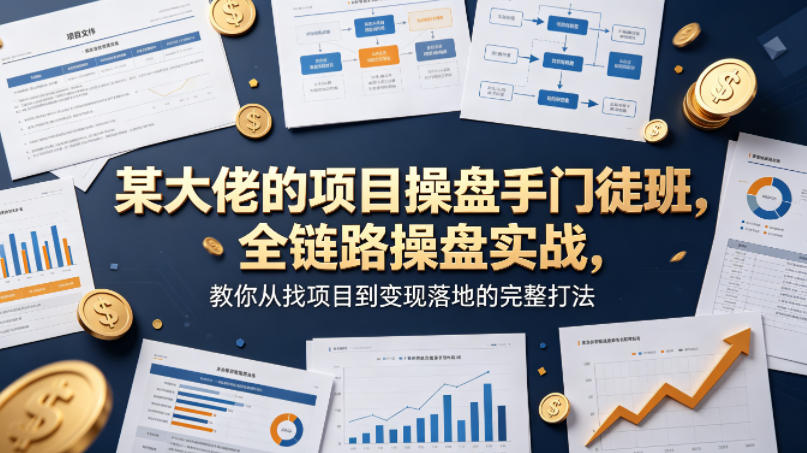 某大佬的项目操盘手门徒班，全链路操盘实战，教你从找项目到变现落地的完整打法-蜗牛学社
