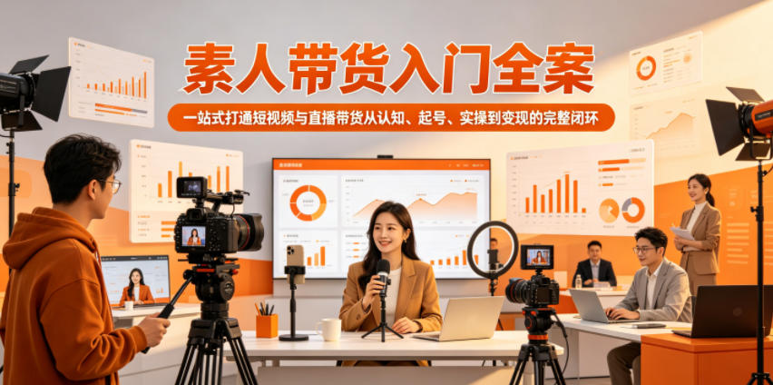 素人带货入门全案,一站式打通短视频与直播带货从认知、起号、实操到变现的完整闭环-蜗牛学社