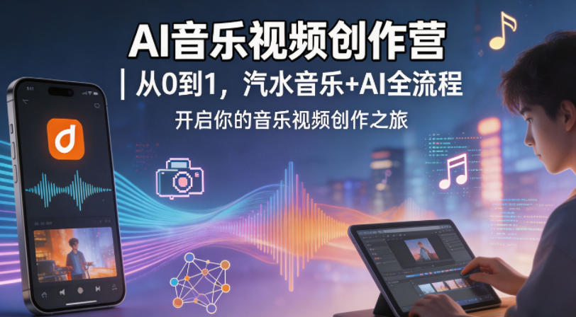AI音乐视频创作营｜从0到1，汽水音乐+AI全流程，开启你的音乐视频创作之旅-蜗牛学社
