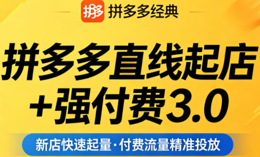 拼多多直线起店+强付费3.0，教你稳定起店、高效控投产、破解流量瓶颈（更新4月）-蜗牛学社