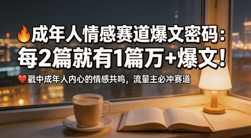 公众号流量主成年人情感心理赛道，流量最大，受众最广的主流赛道之一，平均每2篇就有1篇万爆文章-蜗牛学社