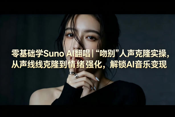 零基础学Suno AI翻唱｜《吻别》人声克隆实操，从声线克隆到情绪强化，解锁AI音乐变现-蜗牛学社