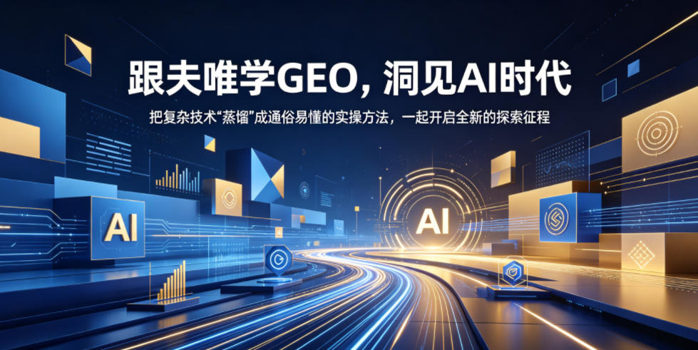 跟夫唯学GEO，洞见AI时代，把复杂技术“蒸馏”成通俗易懂的实操方法，一起开启全新的探索征程-蜗牛学社