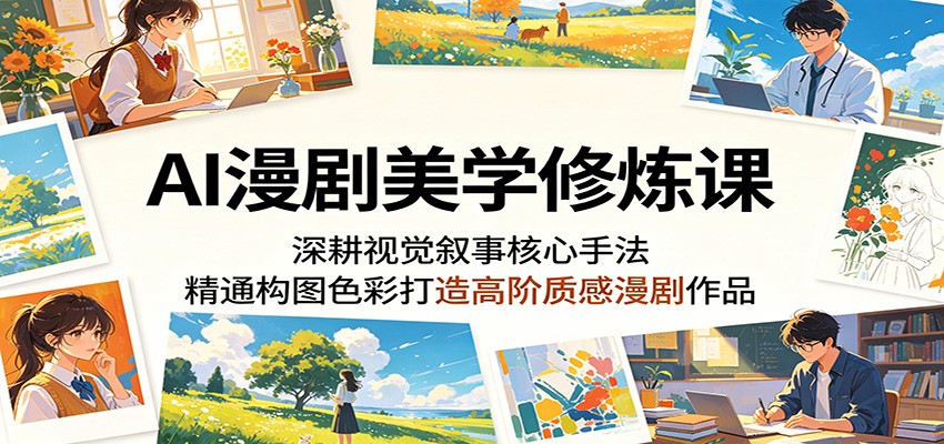 AI漫剧美学修炼课:深耕视觉叙事核心手法,精通构图色彩打造高阶质感漫剧作品-蜗牛学社