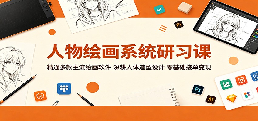 人物绘画系统研习课：精通多款主流绘画软件，深耕人体造型设计，零基础接单变现-蜗牛学社