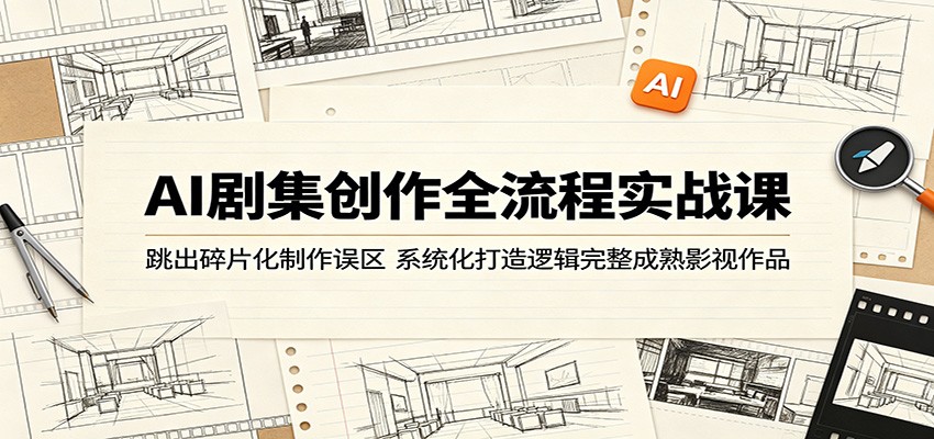 AI剧集创作全流程实战课：跳出碎片化制作误区，系统化打造逻辑完整成熟影视作品-蜗牛学社