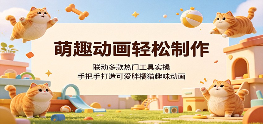 萌趣动画轻松制作，联动多款热门工具实操，手把手打造可爱胖橘猫趣味动画-蜗牛学社