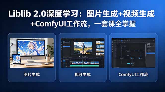 Liblib 2.0深度学习：图片生成+视频生成+ComfyUI工作流，一套课全掌握-蜗牛学社
