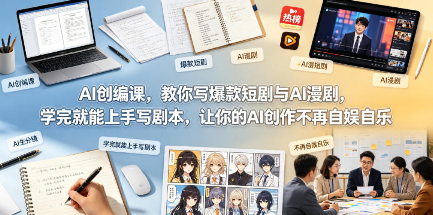 AI创编课,教你写爆款短剧与AI漫剧,学完就能上手写剧本,让你的AI创作不再自娱自乐-蜗牛学社