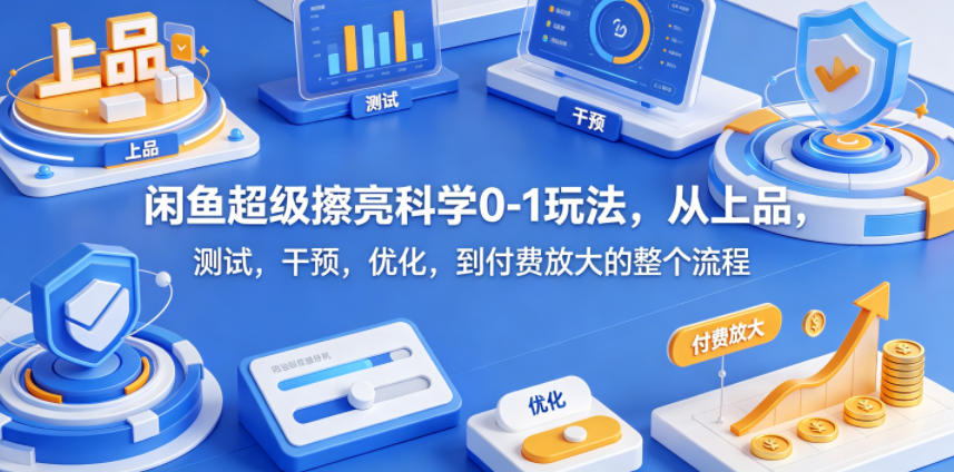 闲鱼超级擦亮科学0-1玩法，从上品，测试，干预，优化，到付费放大的整个流程-蜗牛学社