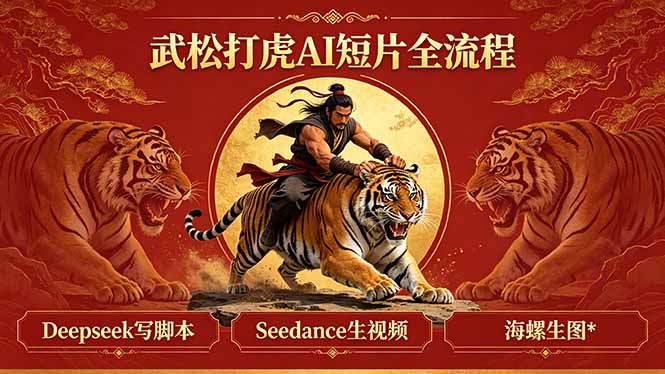 武松打虎AI短片全流程：Deepseek写脚本+Seedance生视频+海螺生图-蜗牛学社