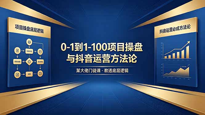 0-1到1-100怎么建？某大佬门徒课教透项目操盘底层逻辑+抖音运营必成方法论-蜗牛学社
