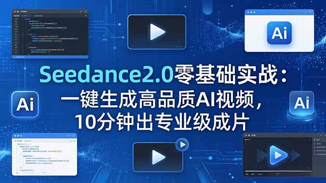 Seedance2.0零基础实战：一键生成高品质AI视频，10分钟出专业级成片-蜗牛学社