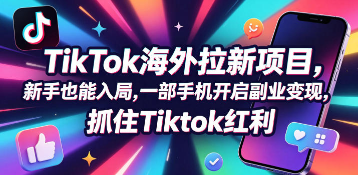 Tc联盟TikTok海外拉新项目,新手也能入局,一部手机开启副业变现,抓住Tiktok红利-蜗牛学社