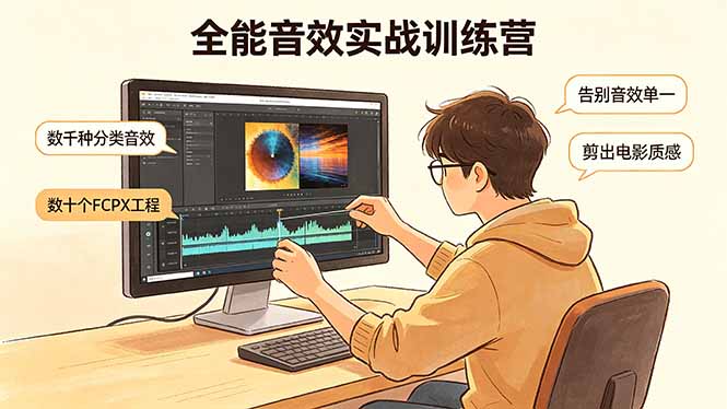全能音效实战训练营：数千种分类音效+数十个FCPX工程，告别音效单一，剪出电影质感-蜗牛学社