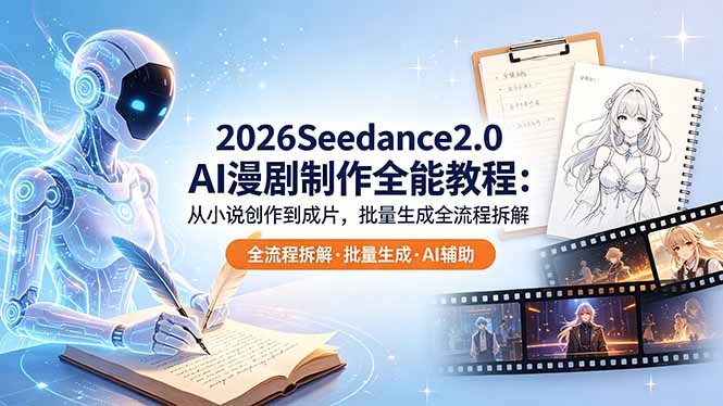 2026Seedance2.0 AI制作全能教程：从小说创作到成片，批量生成全流程拆解-蜗牛学社