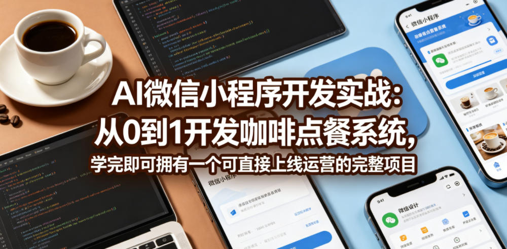 AI微信小程序开发实战:从0到1开发咖啡点餐系统,学完即可拥有一个可直接上线运营的完整项目-蜗牛学社