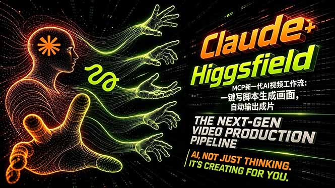 Claude+Higgsfield MCP新一代AI视频工作流：一键写脚本生成画面，自动输出成片-蜗牛学社