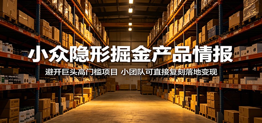 小众隐形掘金产品情报：避开巨头高门槛项目，小团队可直接复刻落地变现-蜗牛学社