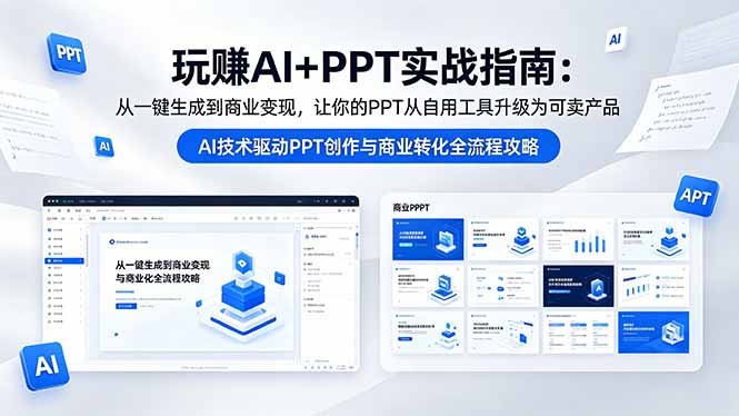 玩赚AI+PPT实战指南-更新5月13：从一键生成到商业变现，让你的PPT从自用工具升级为可卖产品-蜗牛学社