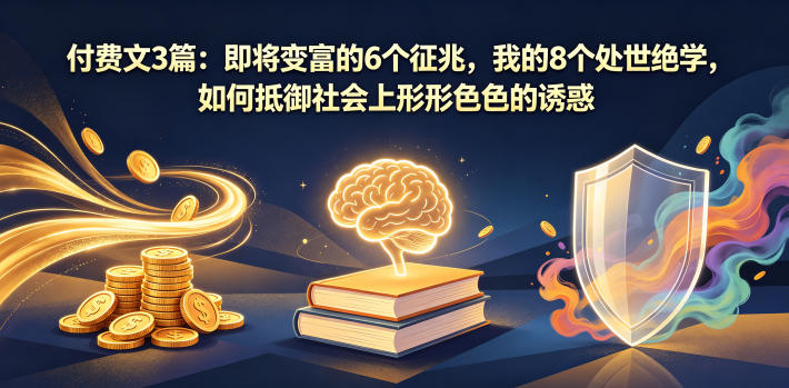 付费文3篇:即将变富的6个征兆,我的8个处世绝学,如何抵御社会上形形色色的诱惑-蜗牛学社