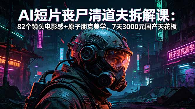 AI短片《丧尸清道夫》拆解课:82个镜头电影感+原子朋克美学,7天3000元国产天花板-蜗牛学社