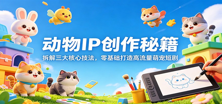 动物IP创作秘籍：拆解三大核心技法，零基础打造高流量萌宠短剧-蜗牛学社