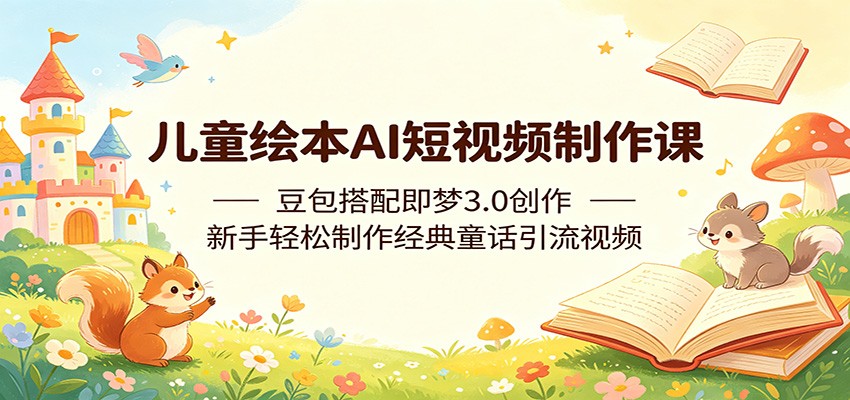 儿童绘本AI短视频制作课:豆包搭配即梦3.0创作,新手轻松制作经典童话引流视频-蜗牛学社