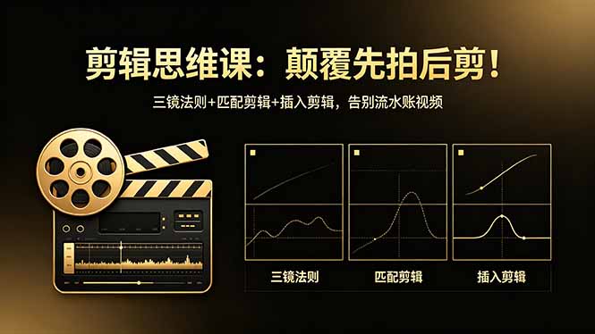 剪辑思维课：颠覆先拍后剪！三镜法则+匹配剪辑+插入剪辑，告别流水账视频-蜗牛学社