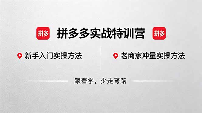 拼多多实战特训营(更新5月3-蜗牛学社