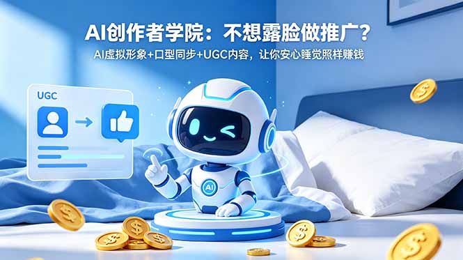 AI创作者学院:不想露脸做推广?AI虚拟形象+口型同步+UGC内容,让你安心睡觉照样赚钱-蜗牛学社