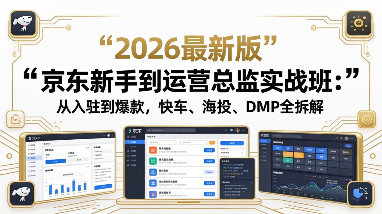 京东新手到运营总监实战班：从入驻到爆款，快车、海投、DMP全拆解，2026最新版-蜗牛学社